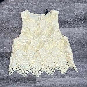 Forever 21 Lace Yellow Top Small